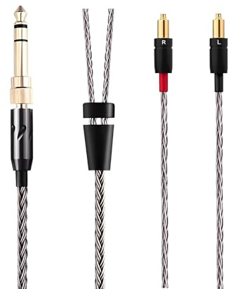 Earmax Cavo bilanciato a 16 fili da 4,4 mm, 3,5 mm, 2,5 mm, 6,35 mm a MMCX 6N OCC, 1,4 m, compatibile con auricolari Shure SRH1840 SRH1540 SRH1440