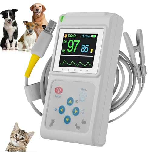 VeterinäR Pulsoximeter, Spo2 Sond öRa/Tunga Pulssensor, Lagrings Och AvläSningsfunktion, Ljudprompt, FöR Hundar, Katter, Husdjur