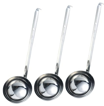 Mipcase 3 Pezzi Mestolo in Acciaio Resistente Per Zuppa Di Manico Lungo Utensile Da Cucina Robusto Per Ristoranti Buffet e Uso Domestico
