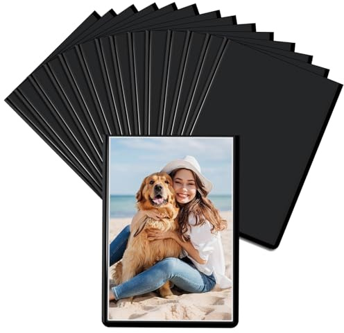 TTYSHIP® 15 Pezzi Cornici Magnetiche Foto, 9,3 x 6,3cm Cornici Foto Magnetiche Frigo per Frigorifero e Superfici Metalliche (Nero)