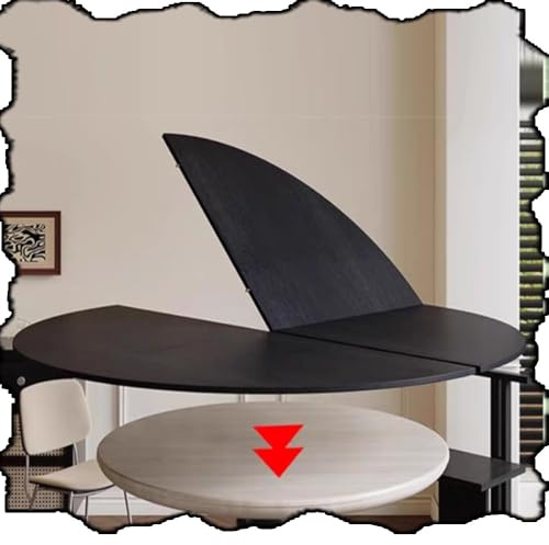 IMUNKT 120/130/140/150/160/180/200cm Solo Piano Tavolo Rotondo Pieghevole In Legno, Prolunga Da Tavolo, Grande Piano, Per Ristorante, Caffè, Bar(Black,140cm/55)