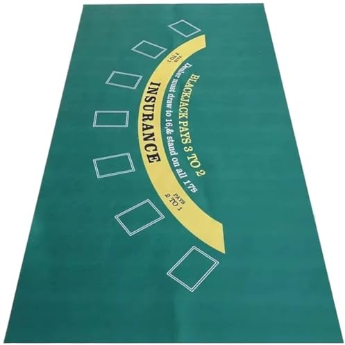 Tapete De Fieltro De Escritorio De 180x90cm Para Juegos De Blackjack, Póker Y Blackjack En Casinos. Alfombrilla De Póker Portátil, Color Verde. Accesorio De Juego De Casino Para Fiestas Temáticas Y