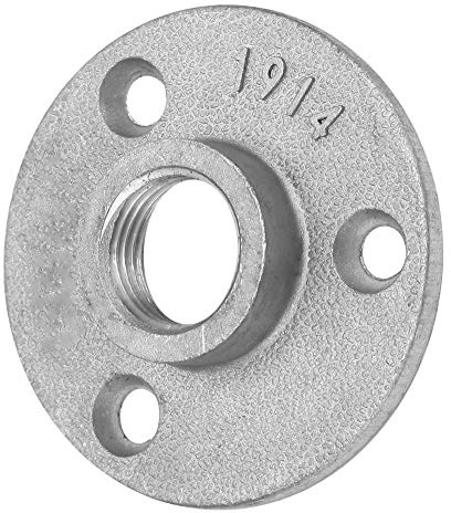 Badafaci 10 Pz Lega di Ghisa 3 Fori 65mm DN15 Flangia Base del Tubo Filettato Flangia da Pavimento con Materiale Spesso per il Fissaggio di Tubi Rubinetti (Lega di alluminio)