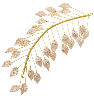 Operitacx Tocado Accesorio Práctico y Fácil de Poner Hecho a Mano Dorado Diseño de Hojas en Aleación para Fiestas y Eventos