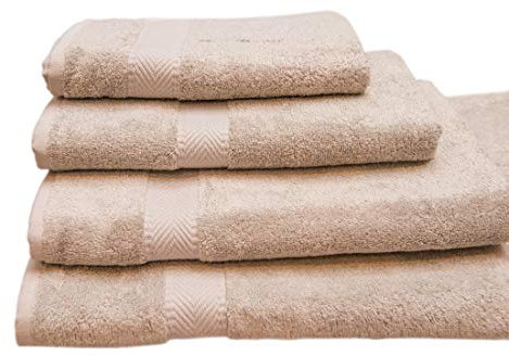 Green Bear Luxurious Bamboo Bath/Hand Towel x1 (120x90cm) - Naturally Hypoallergenic and Antibacterial - Taupe