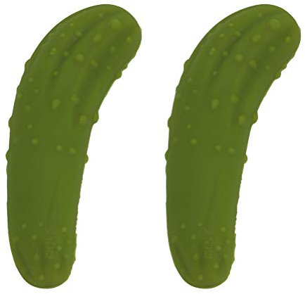 BESTONZON 2pcs Weinverschluss Flaschenverschluss Silikon Flasche Stopper Korken in Gurke Form (Grün)