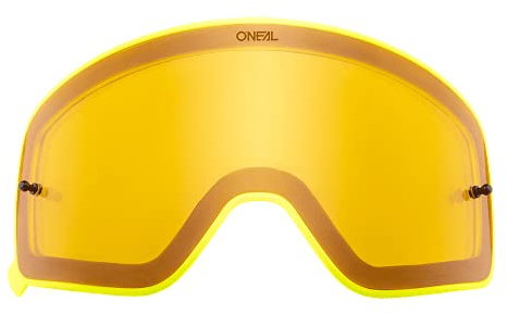 O'NEAL | Motocross-Brillen-Ersatzteile | Motorrad Enduro | Magnet-Linse aus Polycarbonat, Hochwertige und schlagfeste Linse mit 100% UV Schutz | B 50 Goggle Yellow Spare Leans Yellow | Gelb