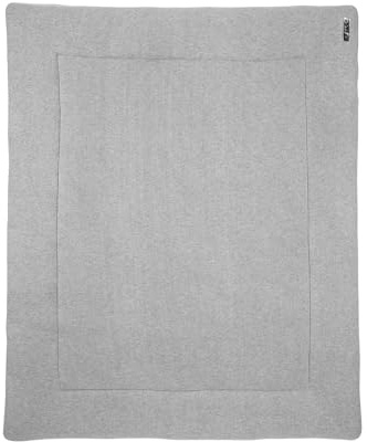 Meyco Baby Knit Basic Laufgittereinlage, Spieldecke (weiches und sicheres Material, Außenseite aus 100 % Baumwolle, waschbar, weich und sanft, trocknergeeignet, Größe: 77 x 97 cm), Grau