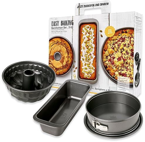 Birkmann, Backformen-Set, 3-tlg., bestehend aus Springform 26 cm, Kastenform 30 cm, Gugelhupfform 22 cm, mit hochwertiger Antihaftbeschichtung