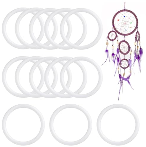 SUPVOX 30pcs Anelli Dreamcatcher Macrame Anelli Cerchi in plastica per Fai da Te Forniture acchiappasogni Sogno (6 cm)