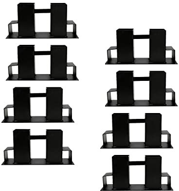 Eulenke 8 Stück Holzstapelhilfe - Stabile Verstellbarer holzunterstand - Schwarz brennholzregal außen - Holzstapelhalter - kaminholzregal - Kaminholz - Brennholz Für Innen und Außenbereich