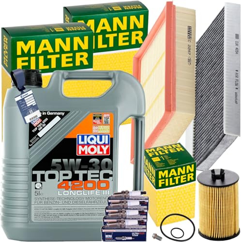 BandelOne enthält Mann Inspektionspaket+5L Liqui Moly 5W30 Öl passend für A/b Klasse W169