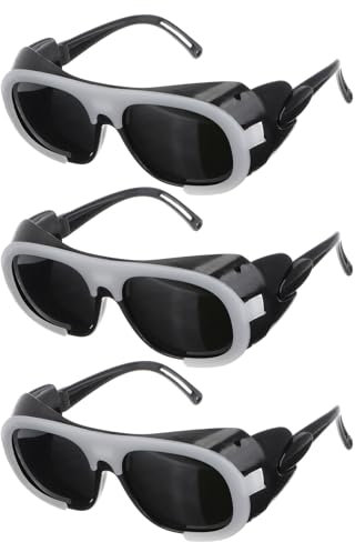 Uxcell 3pcs Protection Welding Glasses with Polycarbonate Black Lens Safety Goggles