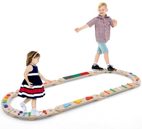 balancierbalken balanciersteine für kinder schwebebalken stapelsteine,holz balance board kinder balancieren für zuhause,balance steine gleichgewichtstrainer stepping stones