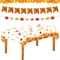 Lets Joy Mantel Otoñal, 137 x 274cm Mantel Plastico Mesa Rectangular, 2 Piezas Guirnalda Otoñal, Hojas Banner, Mantel para Decoración de Otoñal, Decoración de Otoñal Fiesta (A)