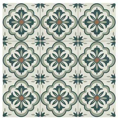 Dalles de Sol à Décoller et à Coller, Revêtement de Sol en Vinyle Autocollant Imperméable pour Cuisine, Salon et Salle de Bain - Revêtement de Sol DIY Vert 30x30cm 10pcs (75.6 x 75.6 cm)