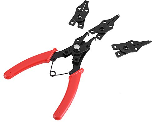Sprengringzangen-Set, gebogene Zange, gerader Haken, robuster Sprengring, Cir-Clip-Zange, Ringentferner, zum Entfernen von Schläuchen, Dichtungen für (rot)