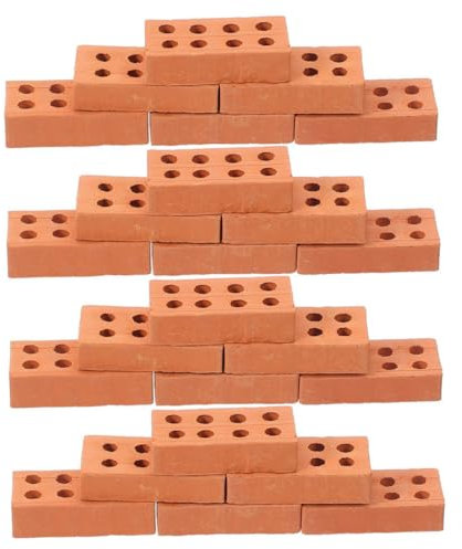 Operitacx 200stücke Miniatur-steine Mit Löchern Für Diy-garten Realistische Ziegel Kleine Bausteine Für Mikro-landschaftsgestaltung Robuste Kompakt Und Einfach Zusammenzubauen