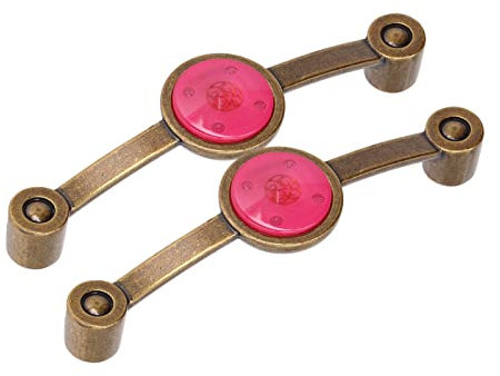 Tomotato 2 Pezzi Maniglia per Mobile, 125mm Maniglia per Mobile in Acrilico in Lega di Zinco, Maniglie per Cassetti in Rame Antico, Ferramenta per Mobili per Armadi, Guardaroba, Cassettiere (Rosato)