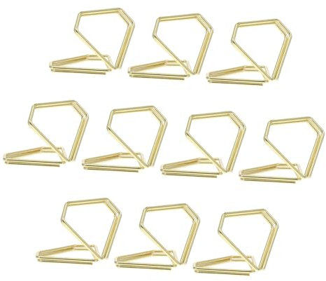 BELLIFFY 10 Pièces Porte-mémo En Métal Porte-photo De Table Petits Trombones Mini Pinces À Cartes Mémo Pinces À Cartes De Visite Pour Bureau Pinces À Mémo Décoratives Pinces À Notes