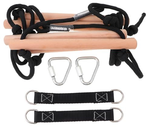 VICASKY Outdoor-Kletterleiter aus Holz springen Barren Klettergerüst Spielplatz Outdoor draußen playland kletterndes Kinderleiter Black