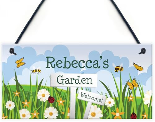 Cartel de madera Casa de verano con jardín, bienvenida personalizada Decoracion hogar