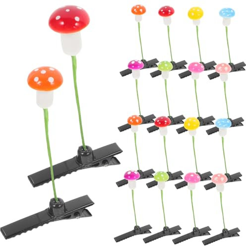 BESTYASH Lot De 30 Pinces à Cheveux De Champignon Miniatures, Accessoires Amusants Multicolores Pour Filles, Épingles à Cheveux Pour Fête Et Usage Quotidien