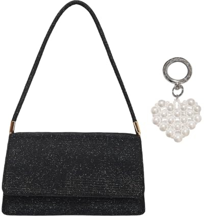 XFSRG Glitzernde Damen Handtasche Clutch Elegante Abendtasche Mit Perlendetails Perfekt Für Party Hochzeit Und Besondere Anlässe