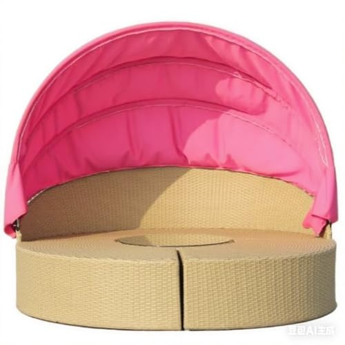 Ersatzdach Für Outdoor-Sonneninsel, Rattan-Tagesbettüberdachung, Obere Abdeckung, Kompatibel Mit Runden Tagesbetten, Für 214 Cm Rattan Sonnenliege