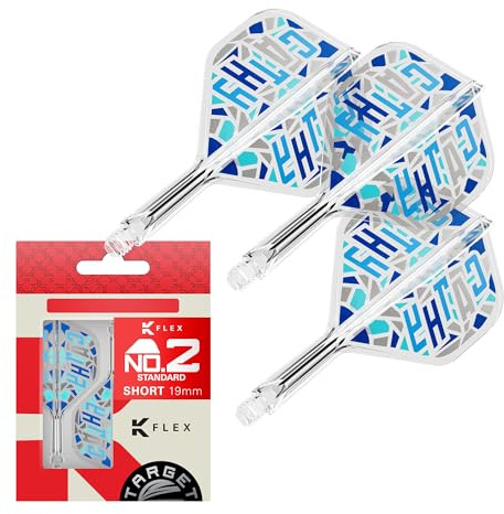 Target Japan Charis 2025 K Flex Dardos Vuelos y Ejes Sistema, N.º 2 | Paquete de 3 Kflex All In One Flight, Cathy Leung Accesorios para Dardos | Varilla para Dardos K-Flex - Corto