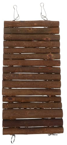 TOYANDONA Tunnel Hamac en Bois Naturel avec Crochet Suspendu à Mâcher pour Perroquets et Petits Animaux, Balançoire Interactive pour Cage D’Oiseaux, Tunnel Éducatif pour Hamster et