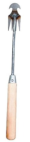 ZGUZMCMK Escardillo Manual Herramienta de Acero Inoxidable Extraíble para Rastrillo Largo Ergonomía Robusto Aplicable a Jardín Campo Cultivo, Mango de Madera