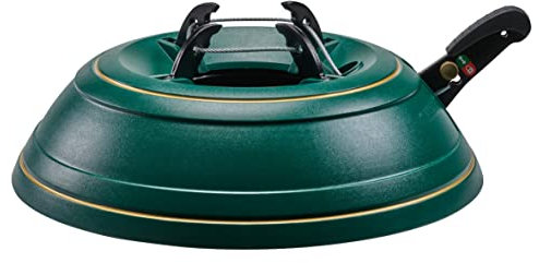 KRINNER® Weihnachtsbaum Christbaumständer Vario Classic Grün inkl. Fußpedal-und Einseiltechnik Wasser einfüllbar für Baumhöhe bis 2,6m 94001