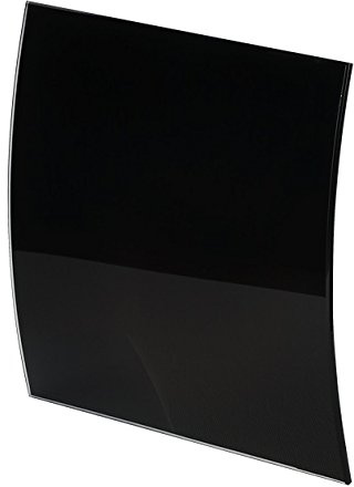 Silent Extractor Fan 100mm / 4 with Humidity Sensor and Non Return Valve Low Energy Consumption KWS100H (Curved Gloss Black Glass)