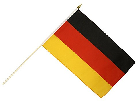 Flaggenfritze Stockflagge Deutschland 30 x 45 cm - handlich zum Schwenken, Dekorieren und Flagge zeigen