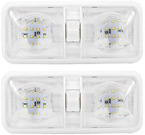 ProPlus Wohnwagen Wohnmobil Boot Innenbeleuchtung Aufbauleuchte 2er Set, 48 Led, 12v, 640lm, 38x288x127 mm On/Off Schalter