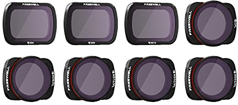 Freewell All Day - 4K-Serie - 8-Pack ND4, ND8, ND16, CPL, ND8/PL, ND16/PL, ND32/PL, ND64/PL Camera Lens Filters Kompatibel mit Osmo Pocket, Pocket 2