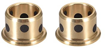 sourcing map Flange Sleeve Bearing 10mm Bore x 13mm OD x 10mm Length x 16mm Flange Dia. x 1.5mm Flange Thickness Cast Brass Bushings 2PCS Self-Lubricating for Precision Industrial Equipment