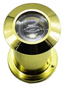 ARCH Legierung Tür Türspion, Large Size 5cm Hotel-Sicherheits-Zuschauer Guckloch 220 ° Weitwinkel-Guckloch Mit Rückseitiger Abdeckung Anti-Diebstahl-Auge for Hauptsicherheitssystem (Color : Gold)