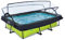 EXIT Toys Piscine Tubulaire Lime avec Dôme Multifonctionnel - 220x150x65cm - Piscine Hors Sol Rectangulaire avec Pompe Filtrante - Entrée Basse - pour l'eau de la Piscine Propre et Chaude - Vert