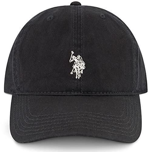 U.S. POLO ASSN. Herren baseballmütze aus Gewaschenem Twill, Baumwolle, Verstellbar, mit Pony-Logo und Gebogener Krempe Baseballkappe, Schwarz, Einheitsgröße (6er Pack)