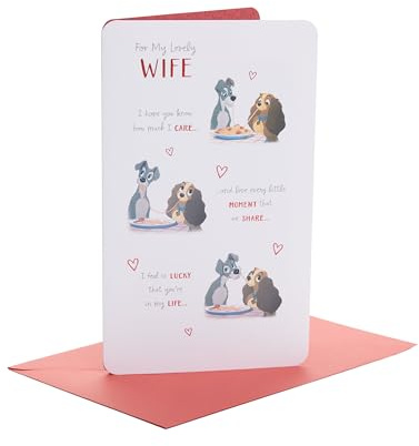 UK hälsningar fru födelsedagskort – söt Disney födelsedagskort för henne – dam och Lufsen födelsedagskort till fru, beige, 25 x 15,8 x 0,7 cm; 30 gram