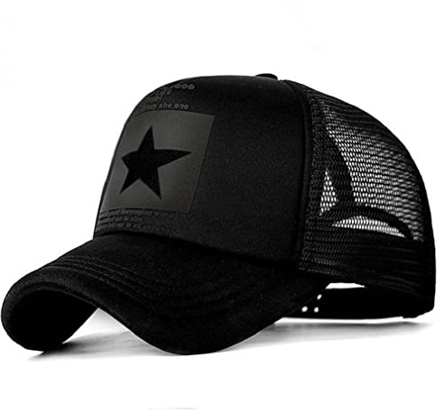 Cozyan Cappello Uomo Donna Cappelli Visiera Regolabile Cotone Casuale All'aperto Movimento Berretto Casuali Cappello Rapper Trucker (Nero)