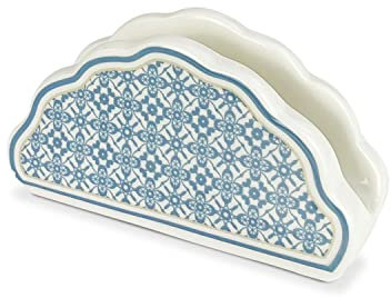 Nada Home Serviettenhalter aus Porzellan Wolken aus Stoff Shabby Chic Camilla Blumen 5307