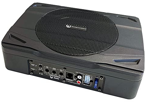 SoundPLUS PHOENIX GOLD Z880 – Subwoofer attivo sottile da 8 pollici | Ultra compatto | Controllo remoto del guadagno | Involucro in alluminio