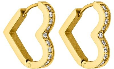 Purelei Glitter Heart Ohrringe – Damenohrringe aus langlebigem Edelstahl – Wasserfeste Ohrringe Damen – 16 x 17 mm Größe – Modeschmuck für deinen individuellen Look