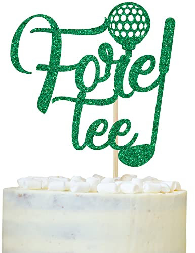 Happy 40th Birthday Cake Topper, Foretee, Cheers to 40 Years Cake Decor, Glittery Golf Fans 40th Birthday Party Decorations