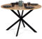 IDMarket - Table à Manger Ronde Alix 6 Personnes Pied araignée Bois et Noir 110 cm