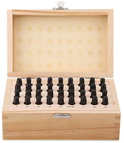 36-teiliges Metallstempelset, Zahlen- und Buchstabenstempelset (A Bis Z, 0 Bis 9 und &), Industriell Gehärteter Kohlenstoffstahl, Zum Drucken von Metallstempelset, Kunststoff, Holz, Leder (5/32, 4 Mm