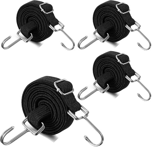 Spanngummi mit Haken gepäckspanner 1m Expander spanngurt Zum Fahrrad Motorrad Transporter 4Stk（Schwarz